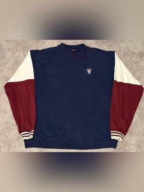 VTG Men’s Northwood Club Embroidered Tri Color Pullover Sweater Size XL